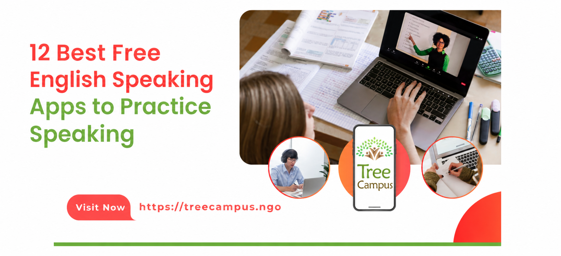 Students Learning English App Illustration